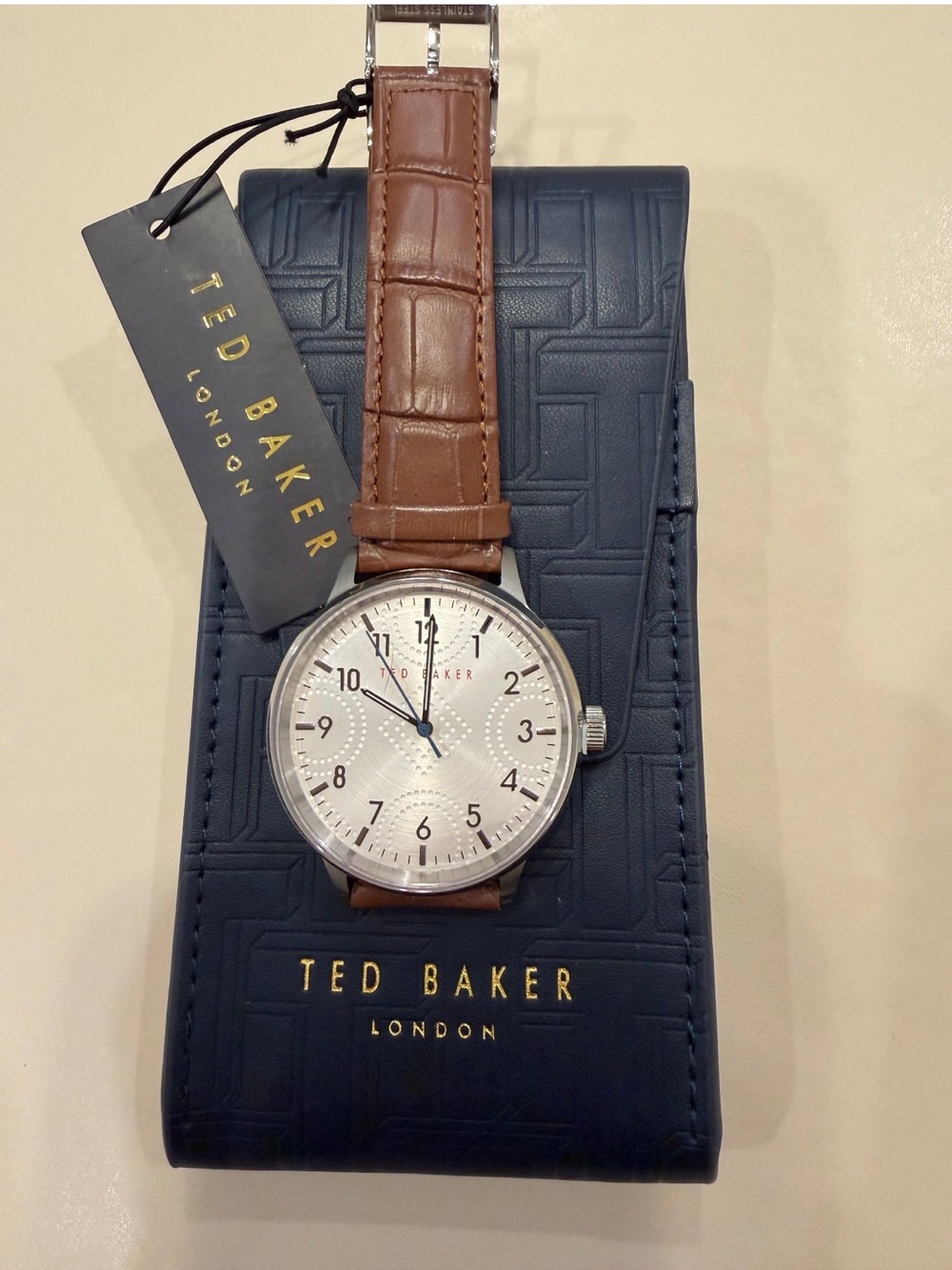 Ted Baker London Cosmop Analog Men’s Watch – White & Brown